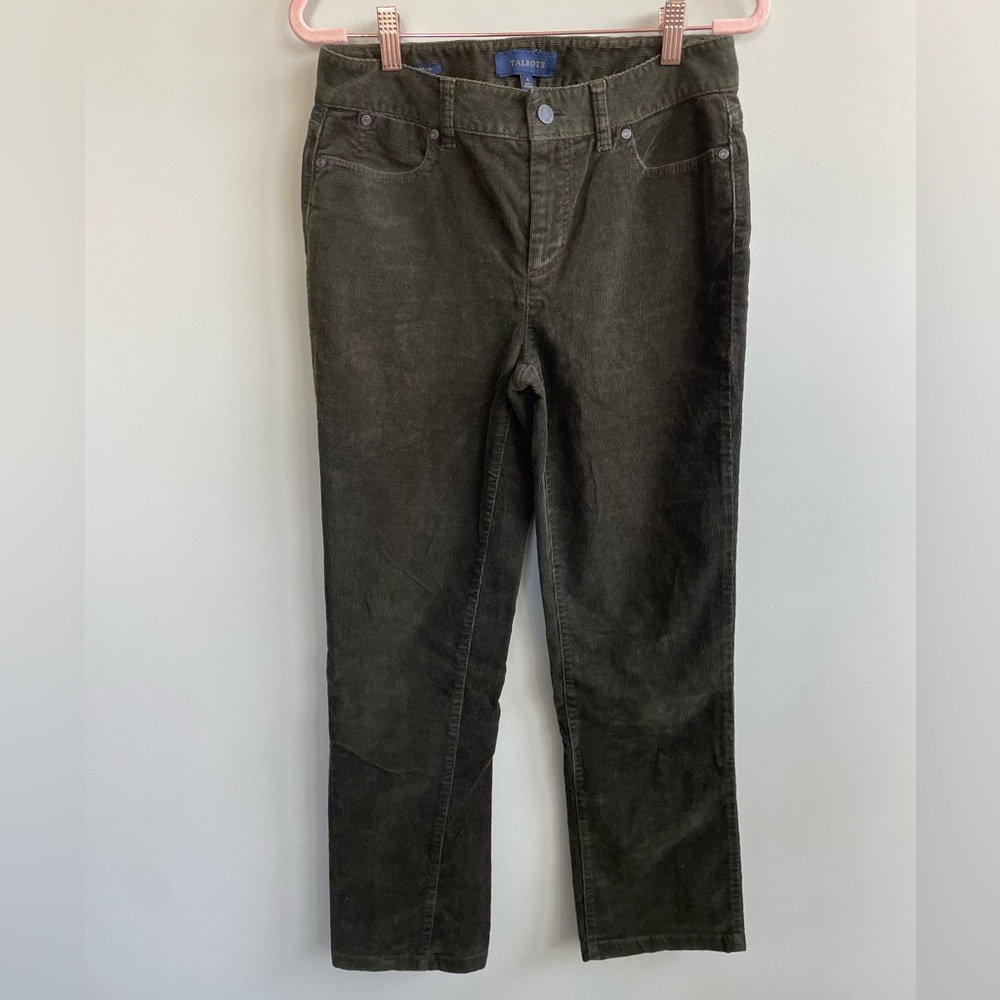 Talbots Heritage Corduroy Pants in Olive Green - Picture 4 of 7